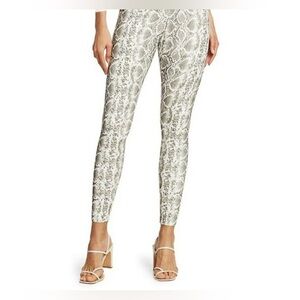 Commando Faux Trendy Leather White Snake Print Leggings